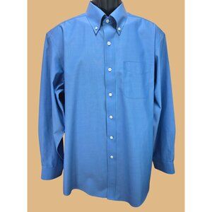 L.L. Bean Traditional Fit Blue Dress Shirt 16-34 Medium